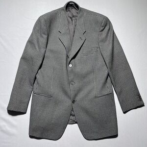 Giorgio Armani Le Collezioni Mens 42R Gray Nailhead Wool Textured Jacket
